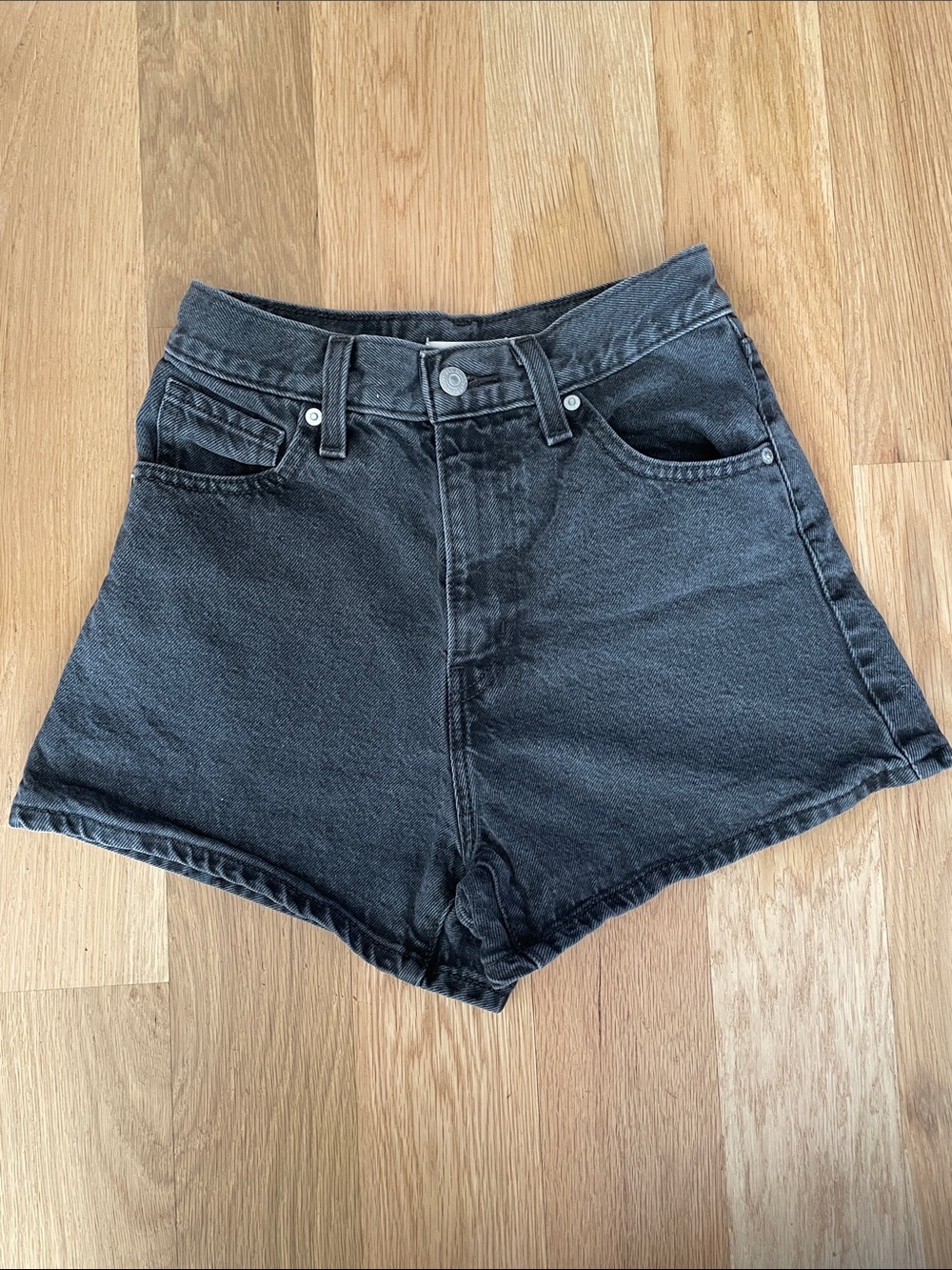 Levi's Charcoal High-Rise Denim Shorts